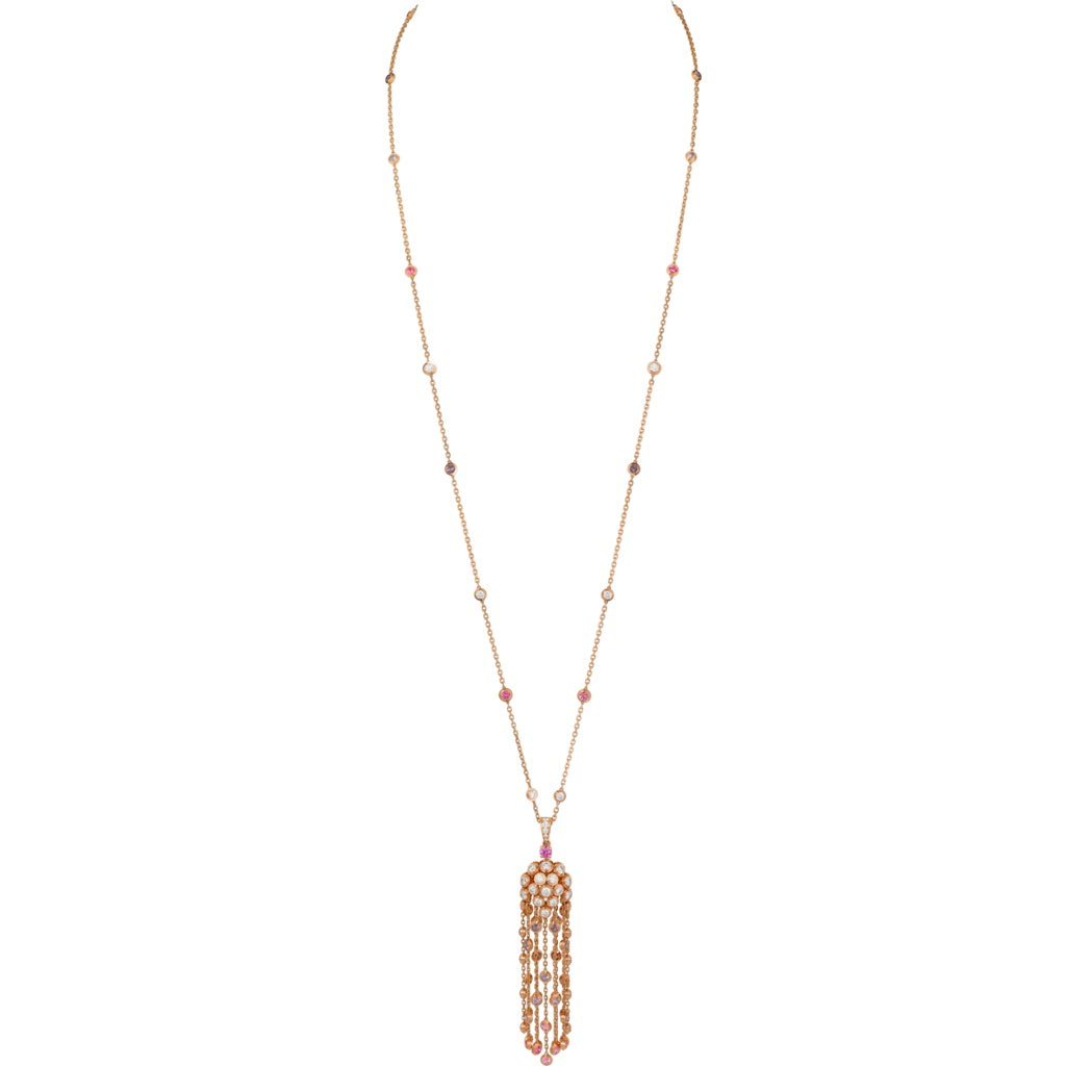 KDY-N7067100 blister bezel tassel necklace
