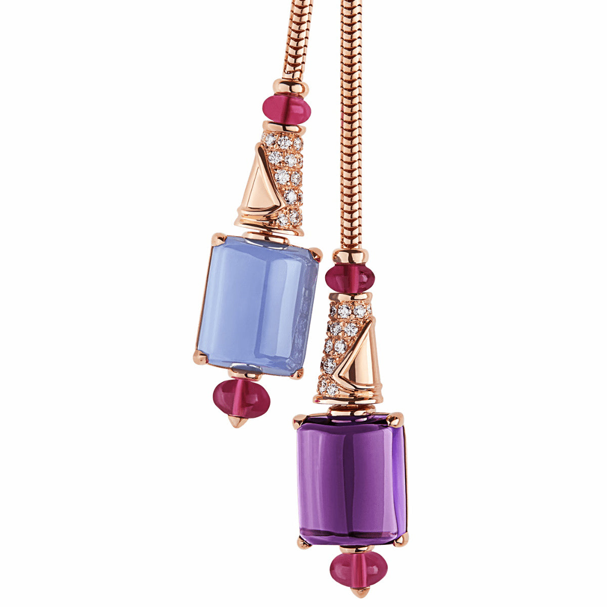 BGL-349572-CL856872 Peach tip colorful treasure necklace