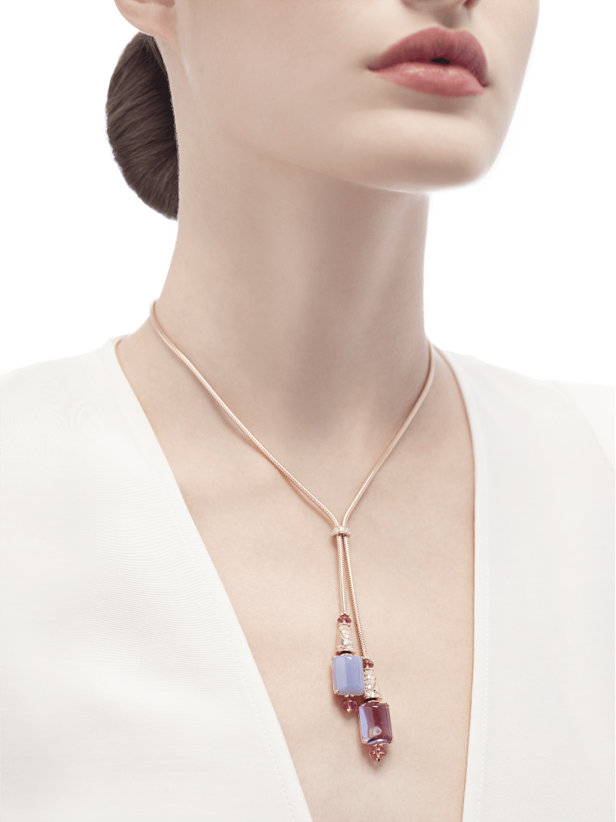 BGL-349572-CL856872 Peach tip colorful treasure necklace