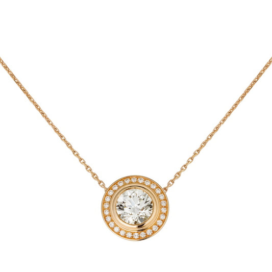 KDY-N7412500 round head hemmed stone about 0.5ct bolt chain pendant necklace