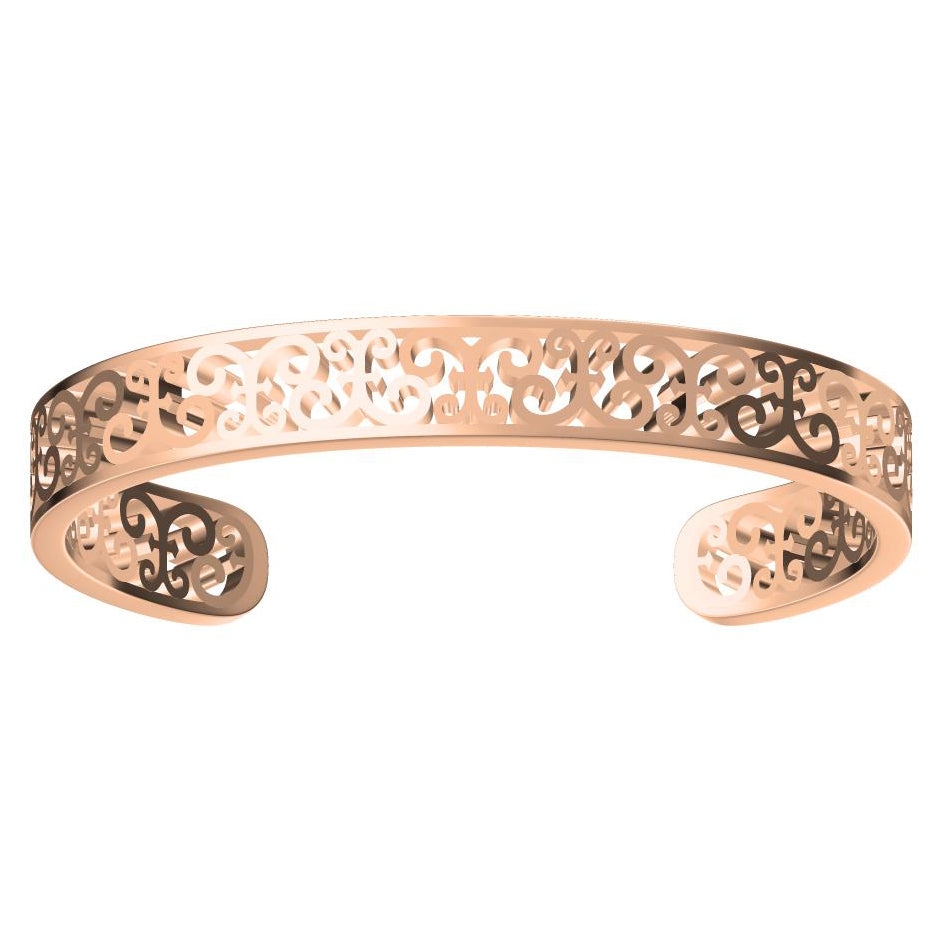 TIF35084607 light gold thatched open bracelet