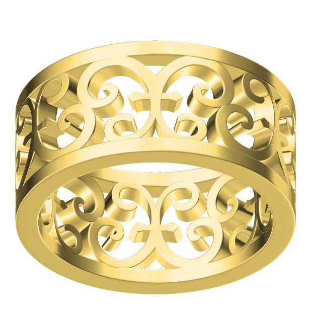 TIF13464510 light gold hollow thatch flower ring