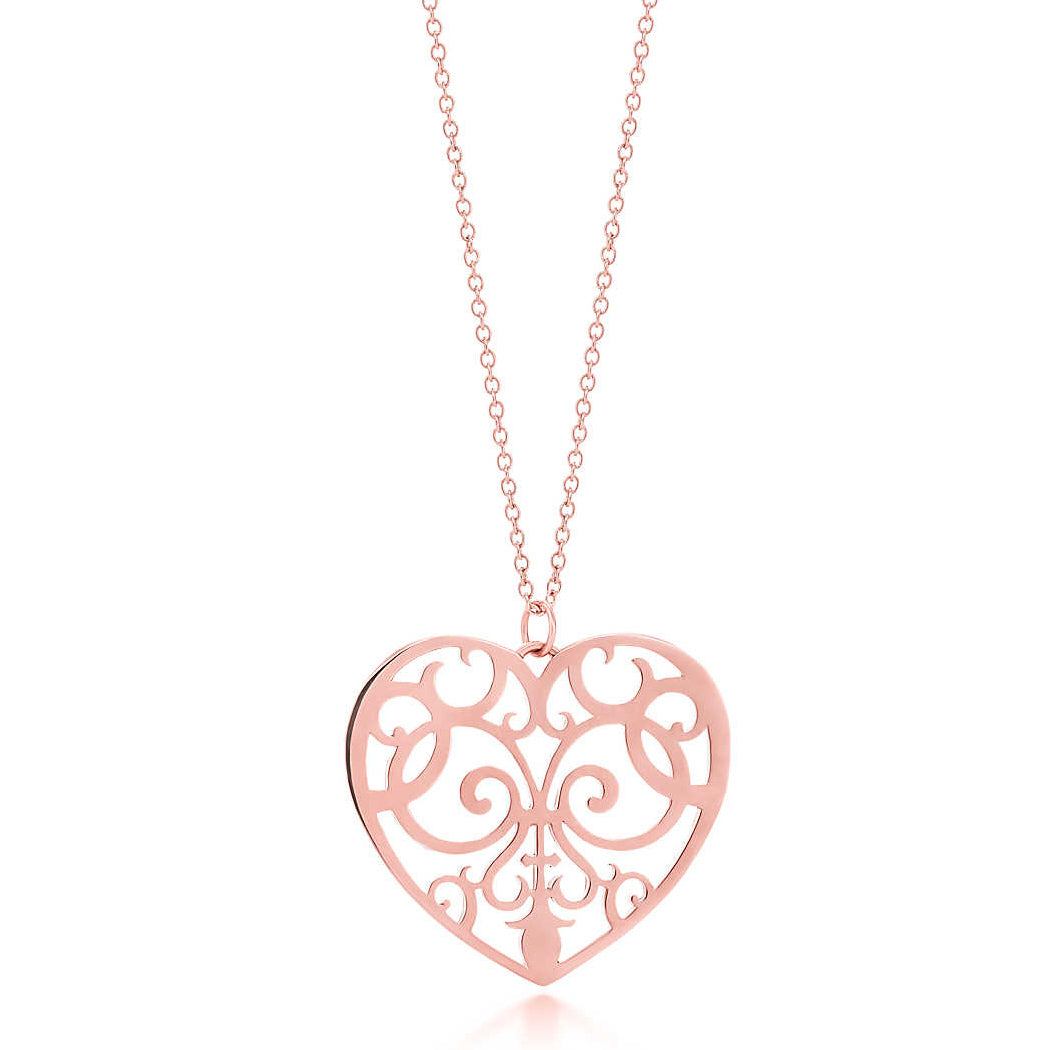 TIF83230192 light gold heart-shaped thatch pendant