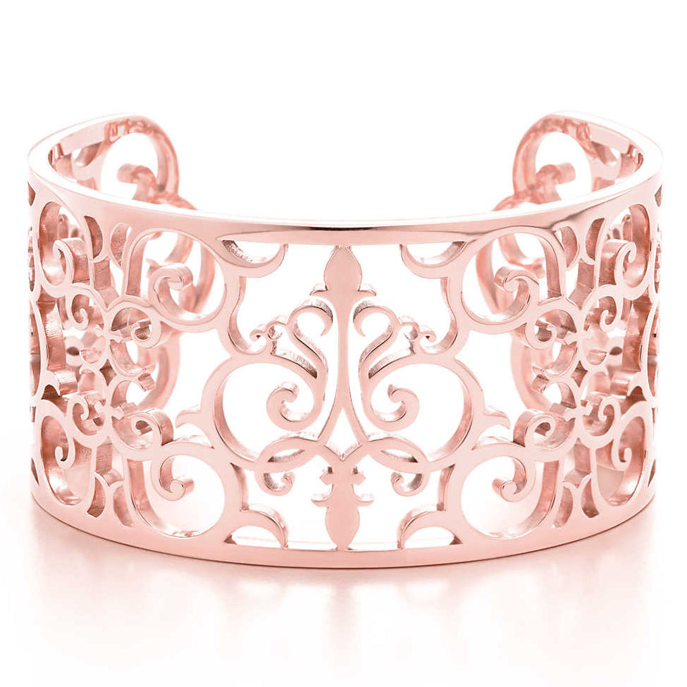 TIF4464624 light gold wide version thatched open bracelet