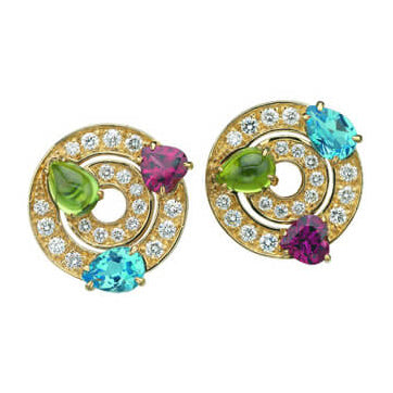 BGL-E0823 Two-ring colorful treasure earrings