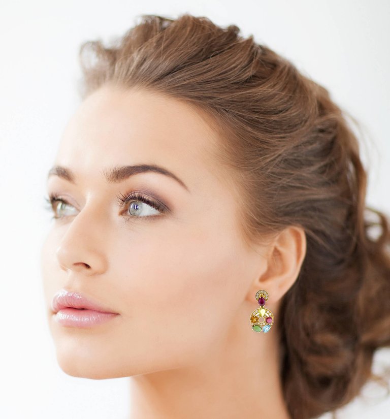 BGL-OR853002-339141 ring colorful treasure ear clip earrings