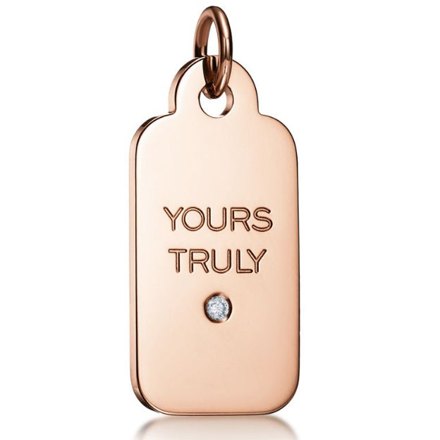 TIF49007004 single diamond letter brand pendant
