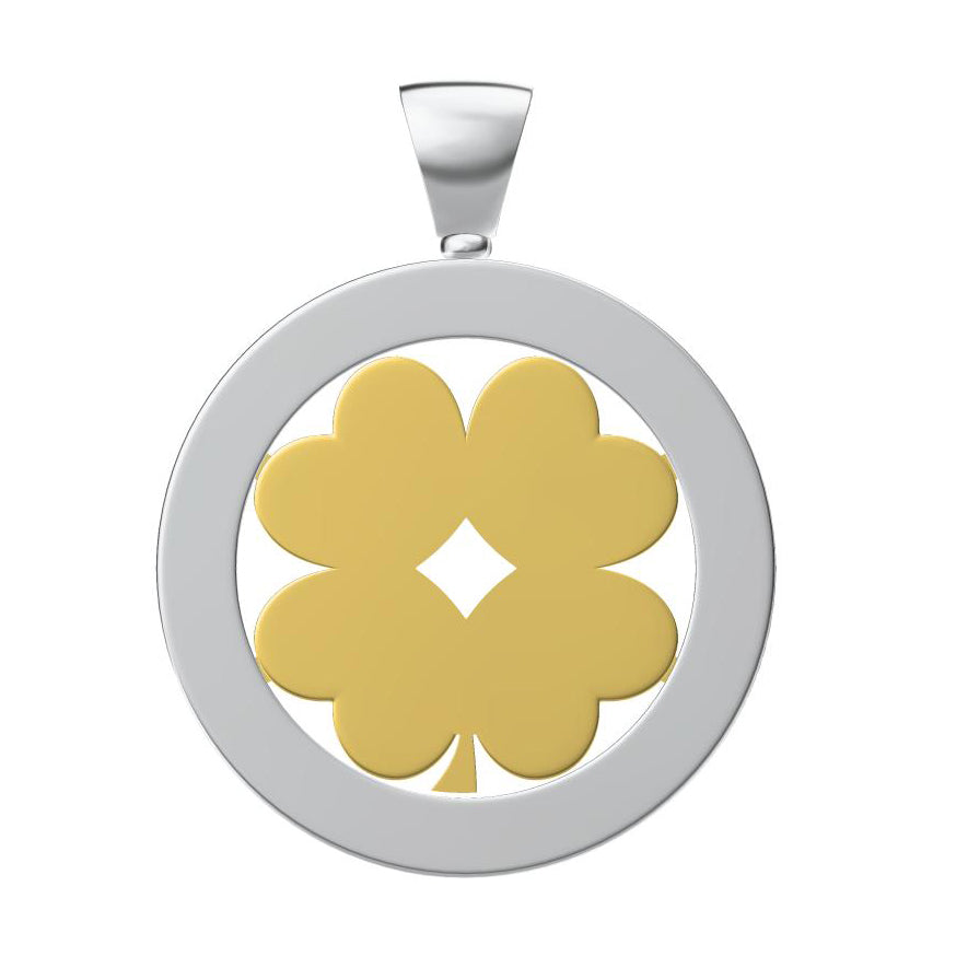 BGL-CL925200 four-leaf clover flower round pendant