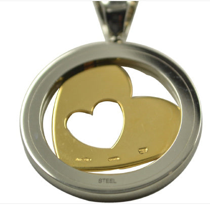 BGL-CL606172 light gold heart-shaped hollow color round pendant