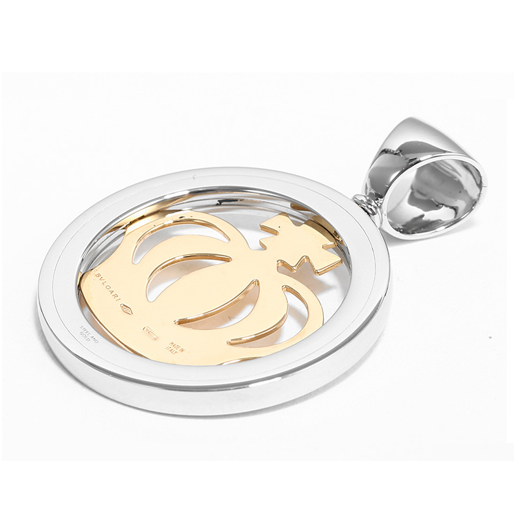 BGL-CL250274 light gold crown color round pendant