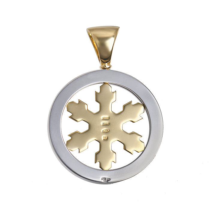 BGL-CL96593 light gold snowflake color round pendant
