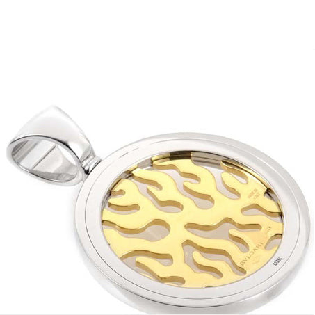 BGL-CL697487 light gold flame color separation round pendant
