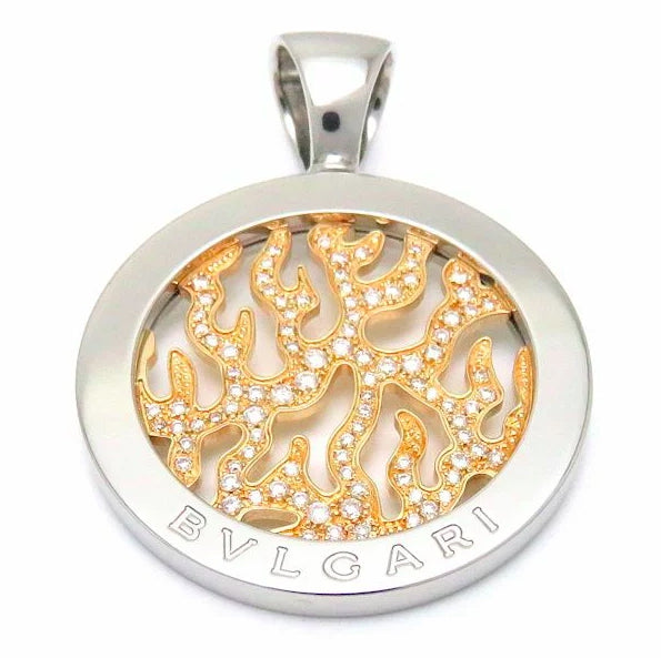 BGL-CL104335 color flame with diamond round pendant