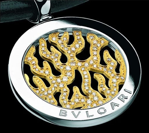 BGL-CL104335 color flame with diamond round pendant