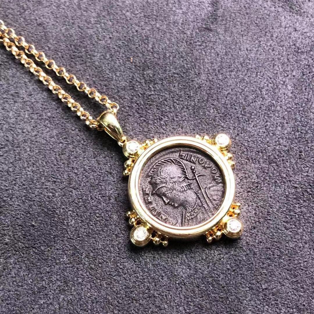 BGL-CL207809 Flying saucer inlaid ancient coin pendant