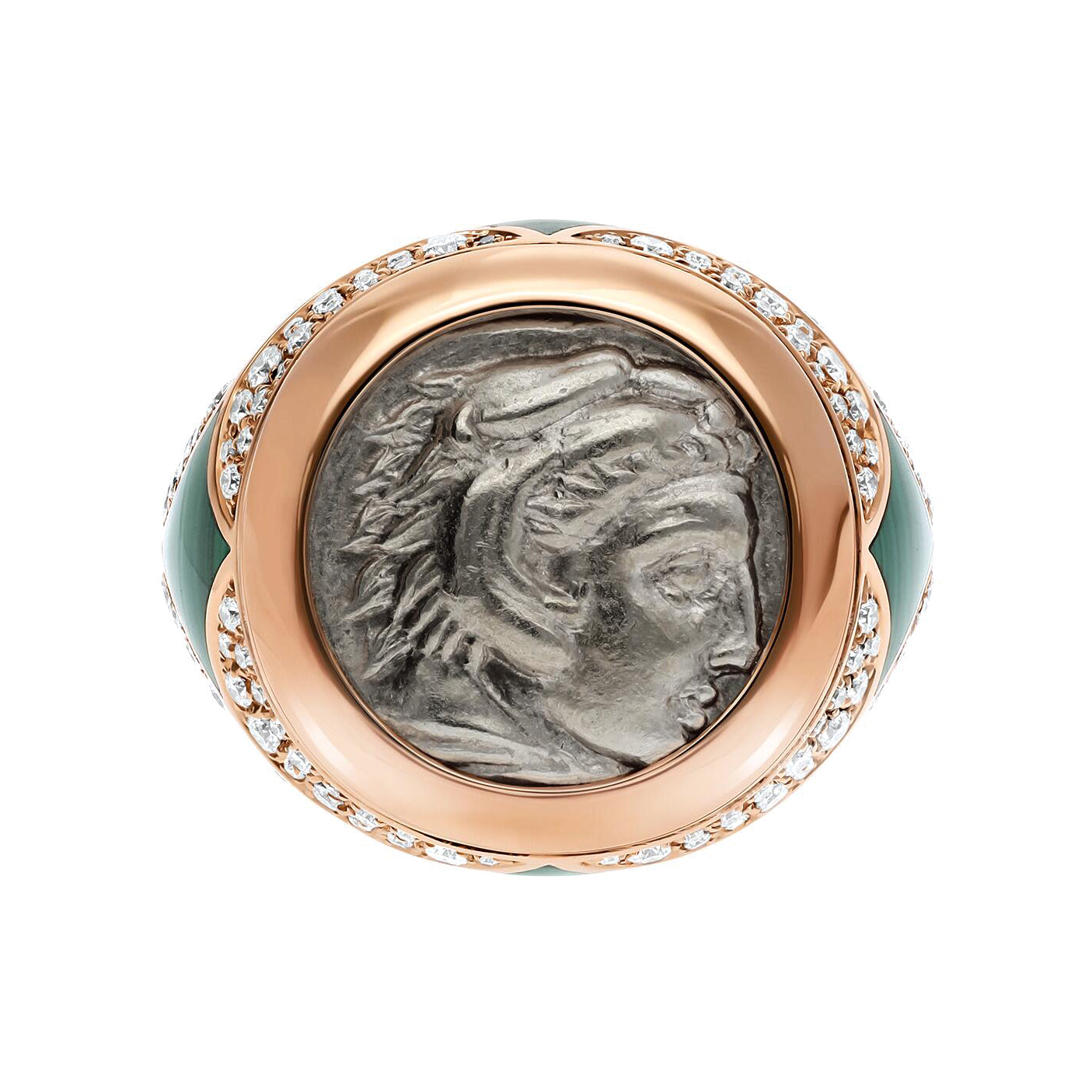 BGL-AN469903 human head coin ancient coin ring