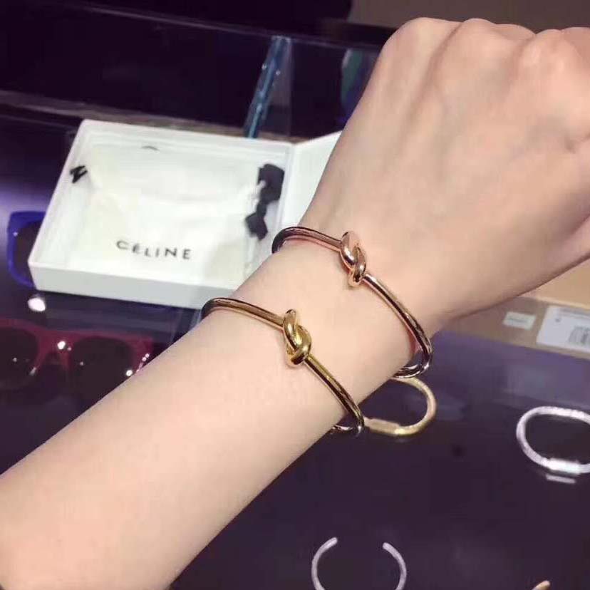 TIF26223653 light gold knot open bracelet