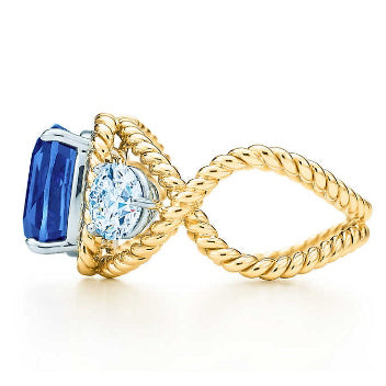 TIF2368696 Cross Four Hook Three Diamond Twist Rope Arm Ring