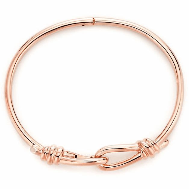 TIF21508321 light gold twisted rope buckle bracelet