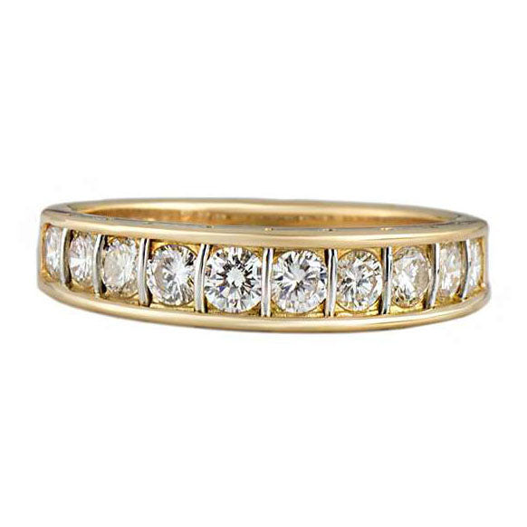 KDY-VA778203 color separated half diamond ring