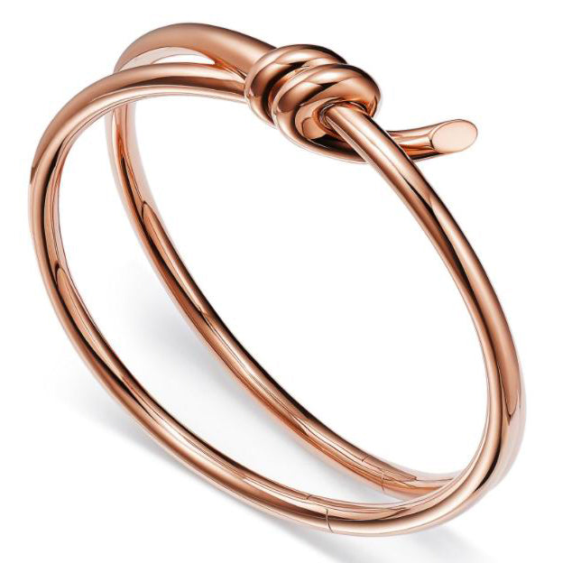 TIF70152487 light gold double circle twisted rope bracelet