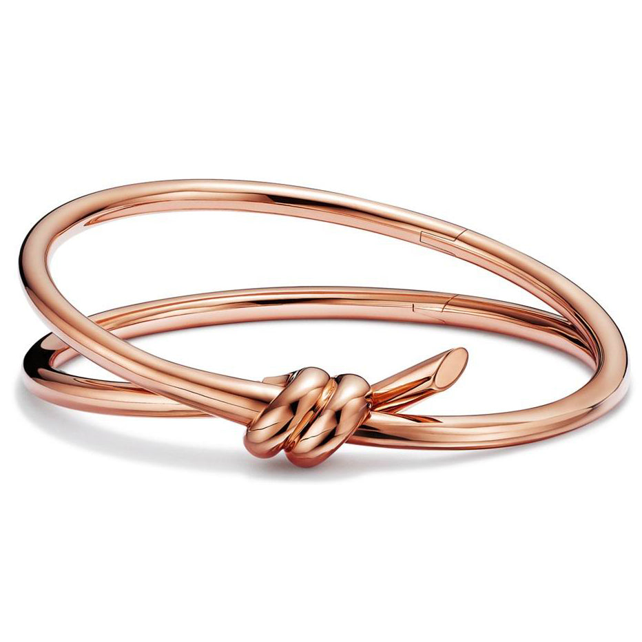 TIF70152487 light gold double circle twisted rope bracelet