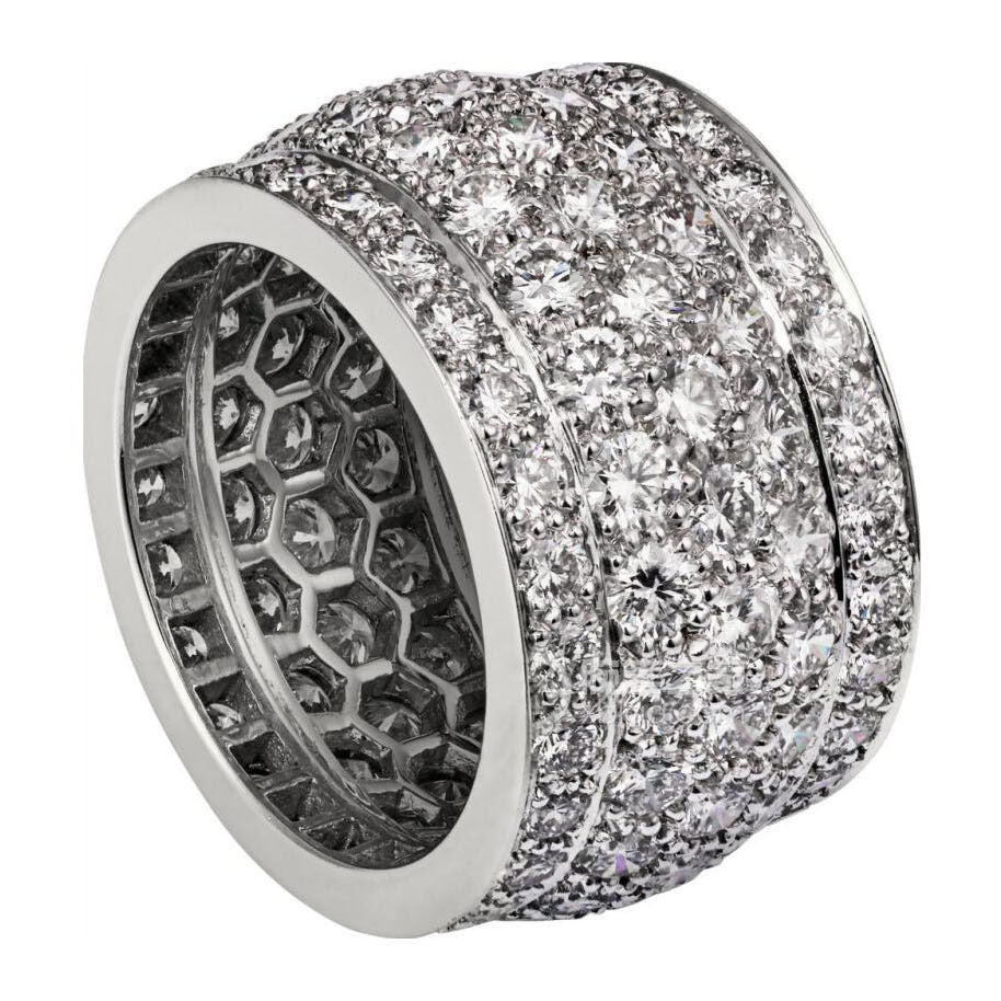 KDY-N4029100 full diamond straight wide ring