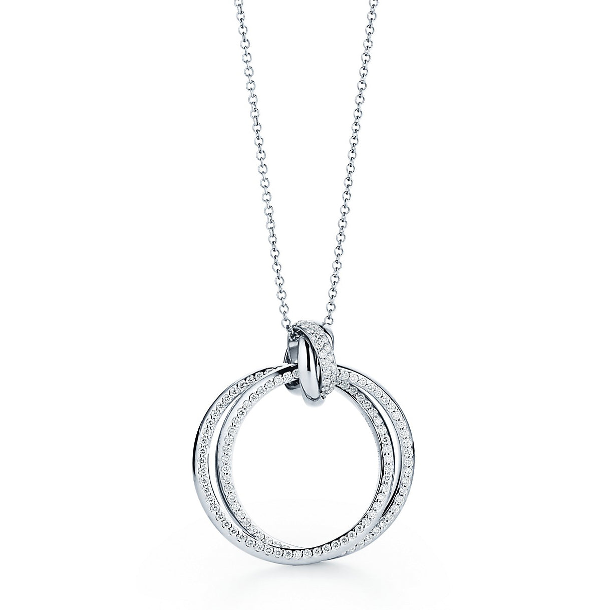 TIF4276338 diamond double ring pendant