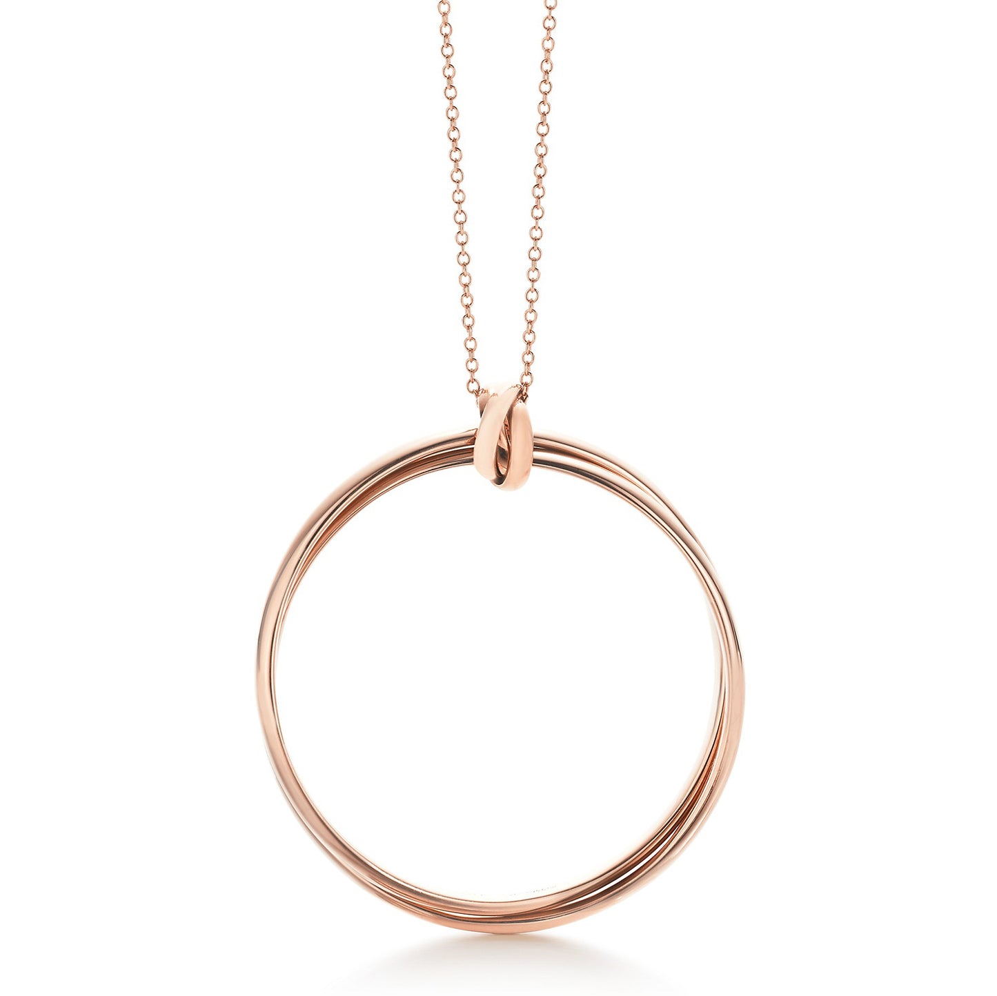 TIF55721963 light gold large double ring pendant