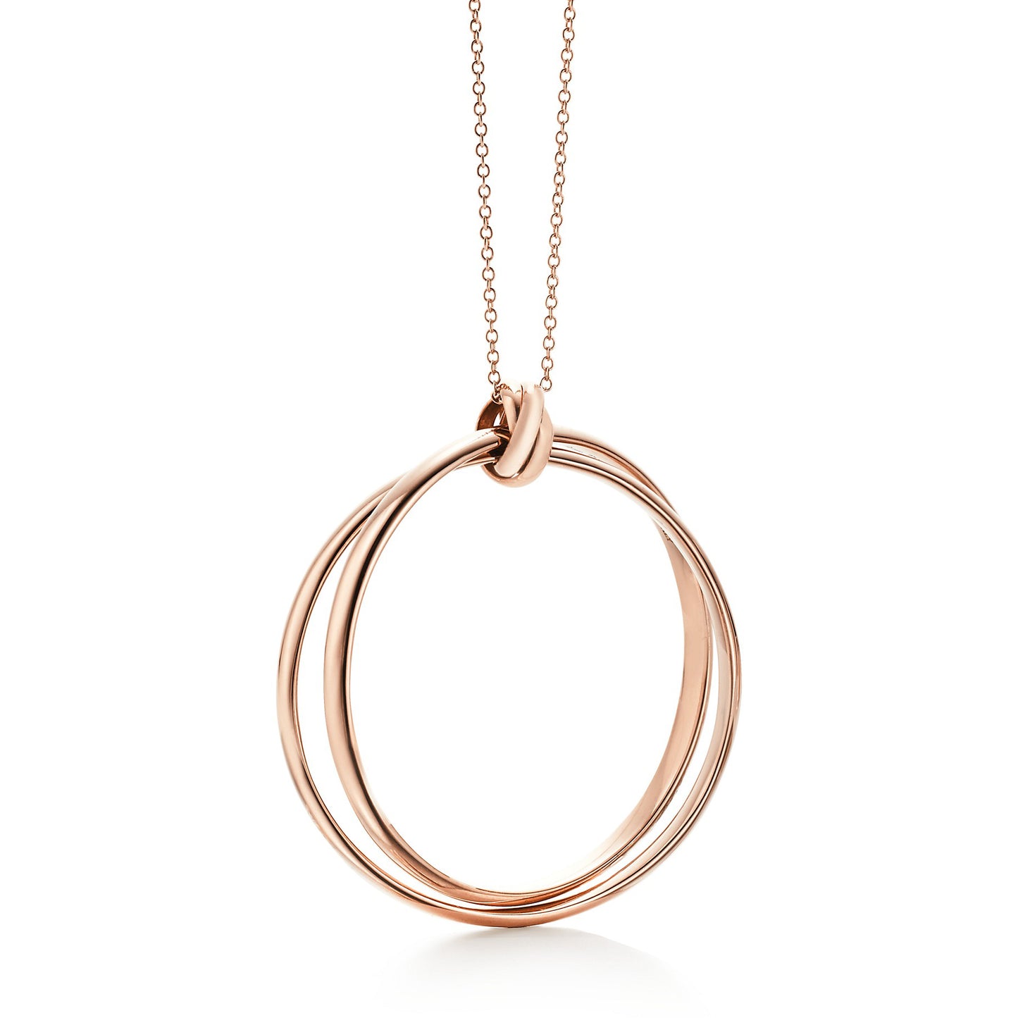 TIF55721963 light gold large double ring pendant