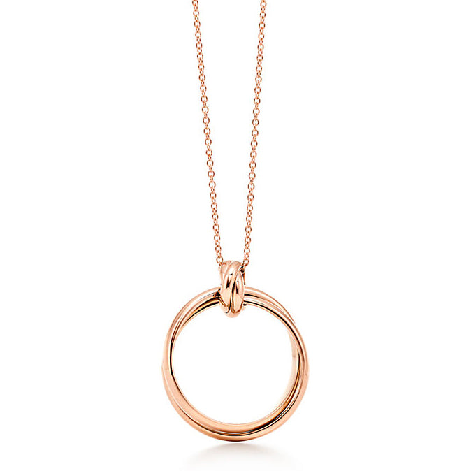 TIF20731347 light gold double ring pendant