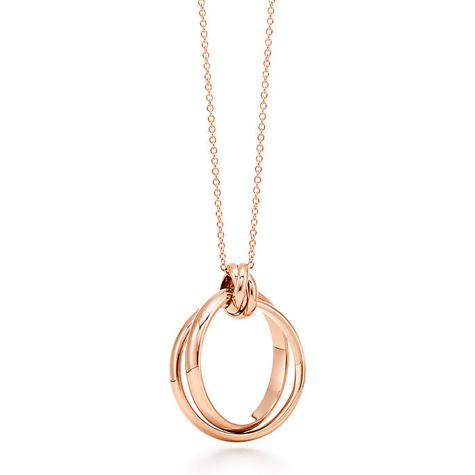 TIF20731347 light gold double ring pendant