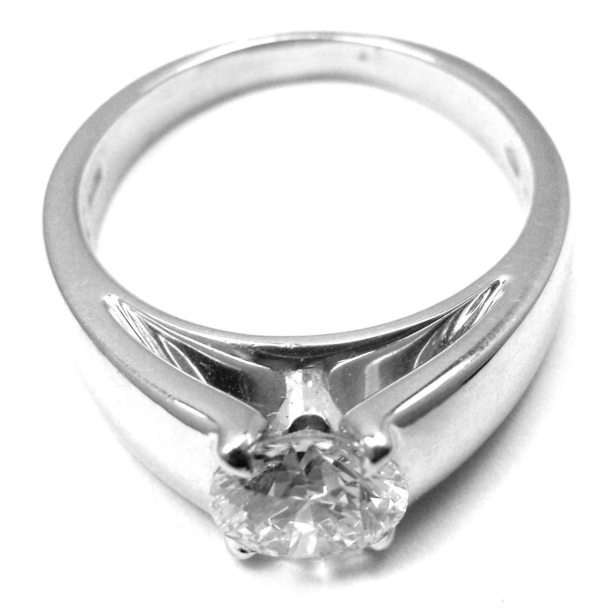 BGL-AN852740 crossed four-prong light gold straight arm diamond ring