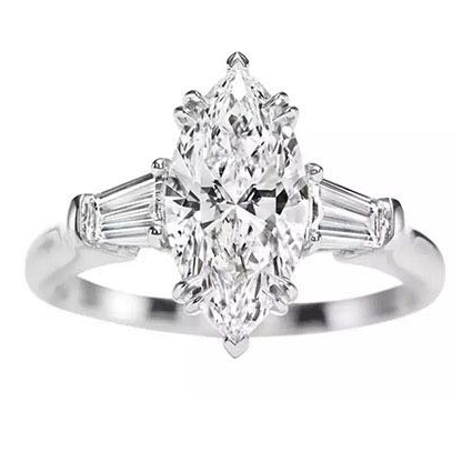 BGL-AN977427 marquise diamond ring, double stone shoulder diamond ring