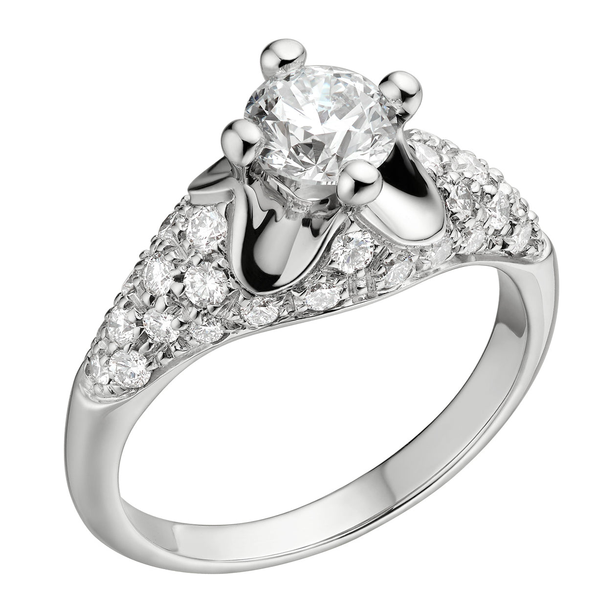 BGL-AN852267四珠爪镶石臂十字四爪戒指0.5ct