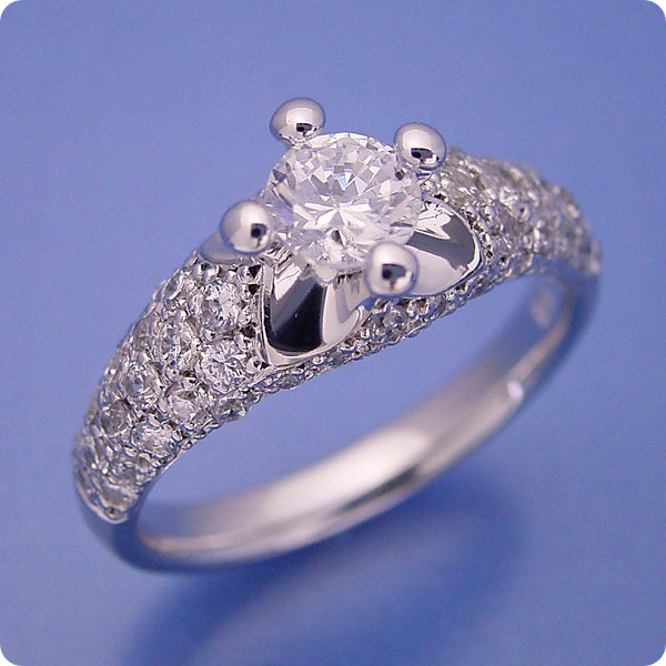 BGL-AN852267四珠爪镶石臂十字四爪戒指0.5ct