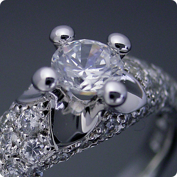 BGL-AN852267四珠爪镶石臂十字四爪戒指0.5ct