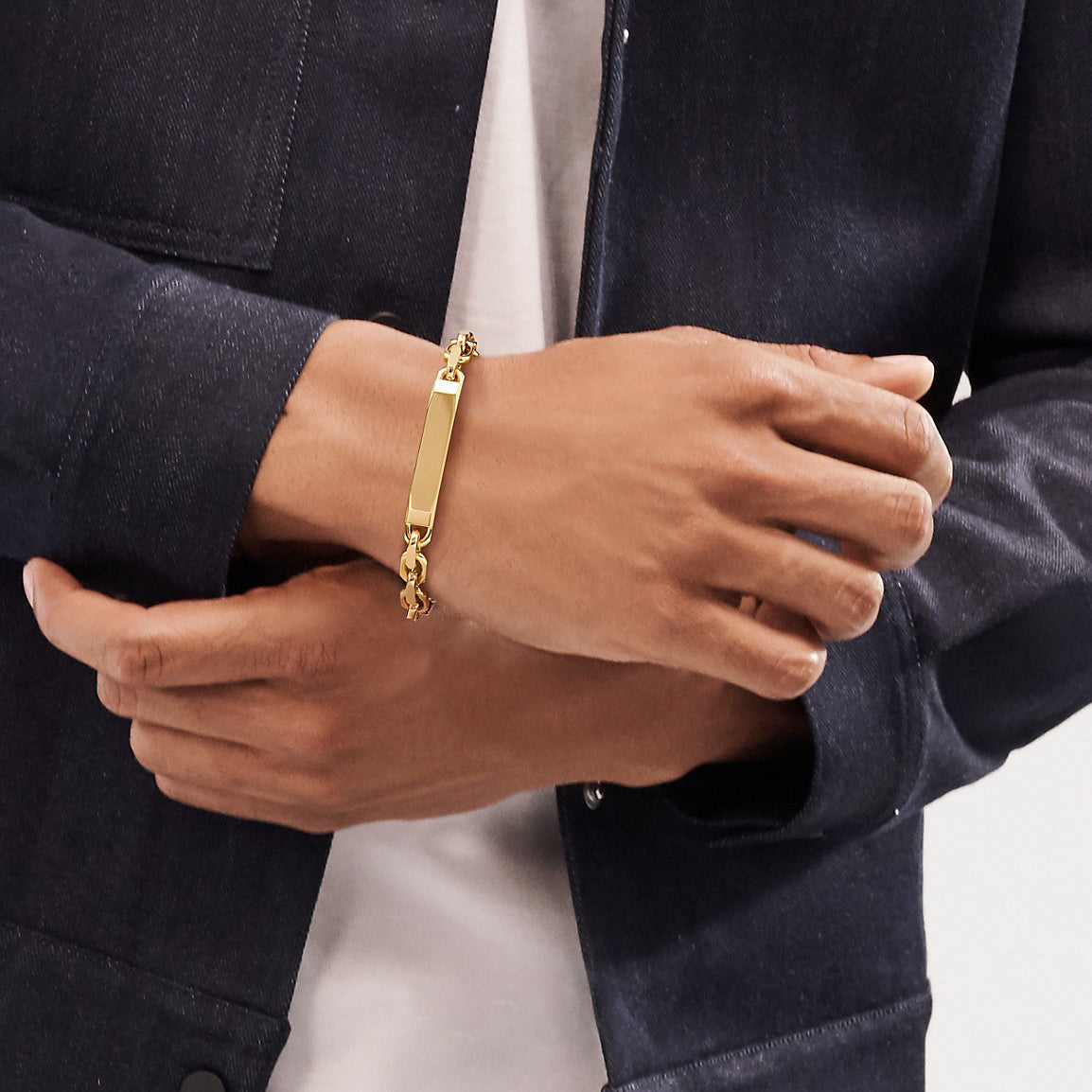 TIF72908601 light gold long men's bracelet