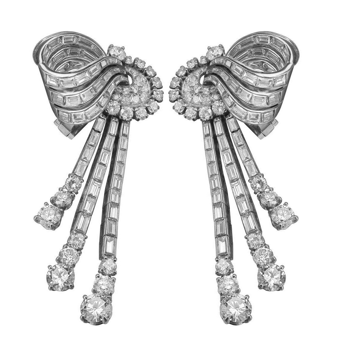 BGL-OR560775 antique collection series diamond earrings, trapezoidal earrings