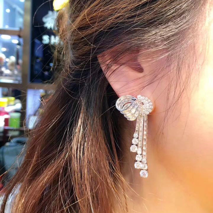 BGL-OR560775 antique collection series diamond earrings, trapezoidal earrings