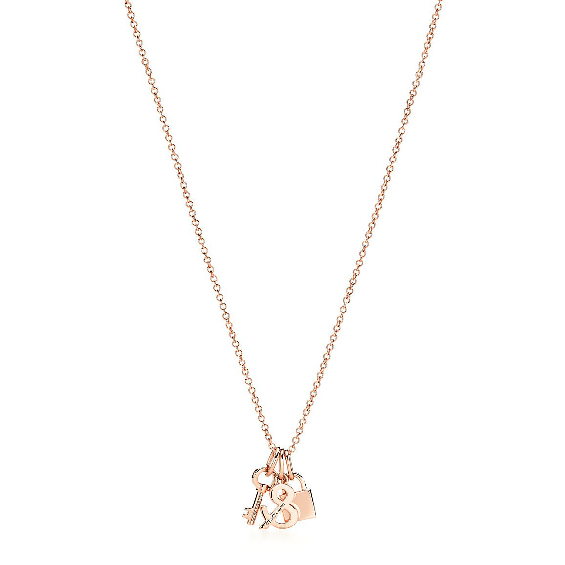 TIF17412742 light gold lock & egg-shaped key pendant