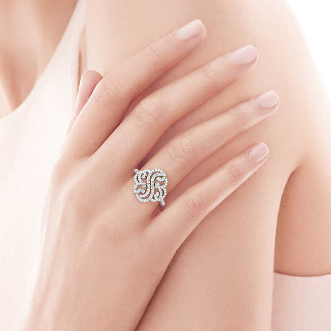 TIF86502868 full diamond peach shaped ring