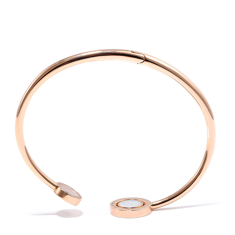 BGL-BR858280 round shell agate open bracelet