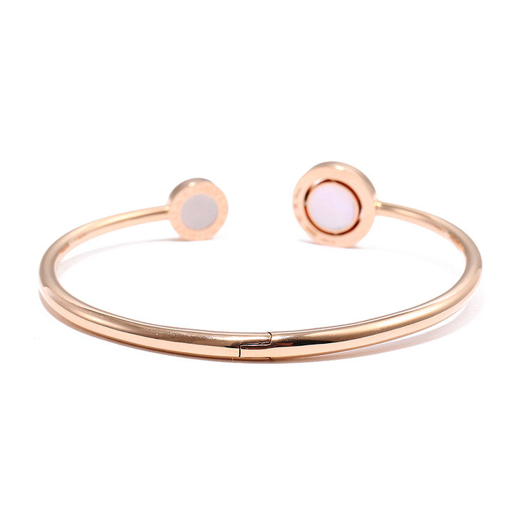 BGL-BR858280 round shell agate open bracelet
