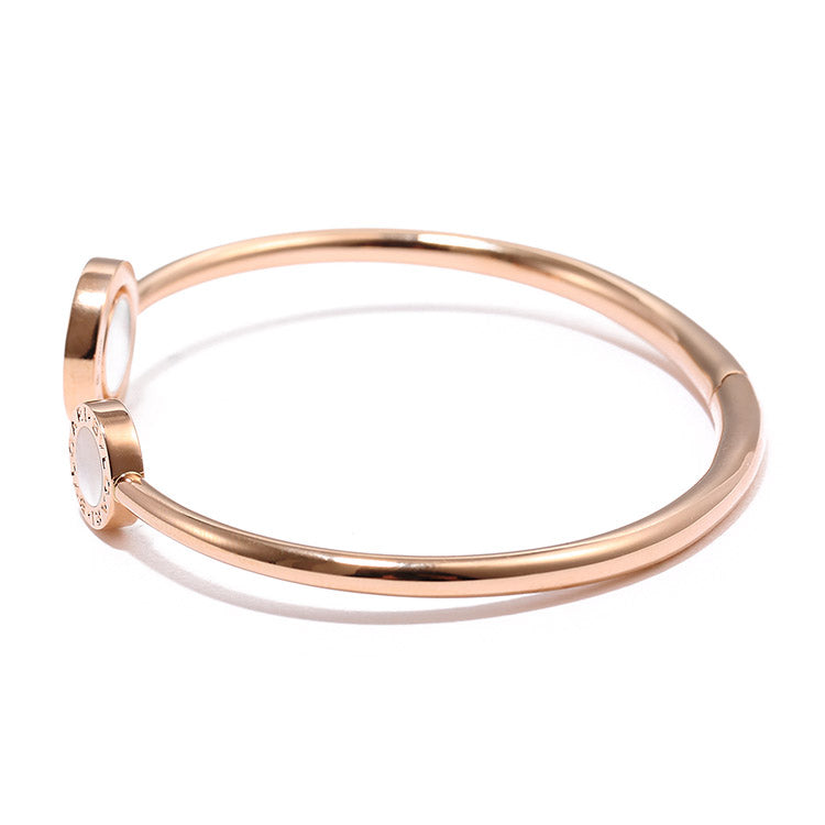 BGL-BR858280 round shell agate open bracelet