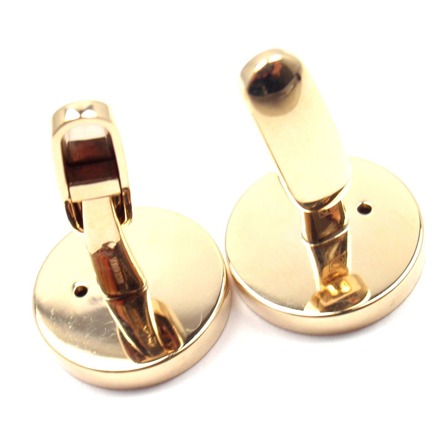 BGL-GM458003 glossy gold white shell round cufflinks