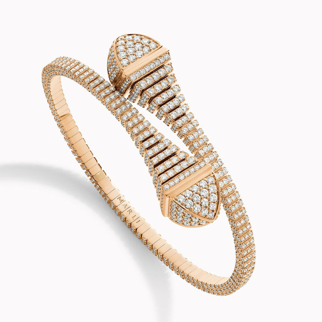 MR-CLEO-B28 full diamond hollow hammer cone bracelet