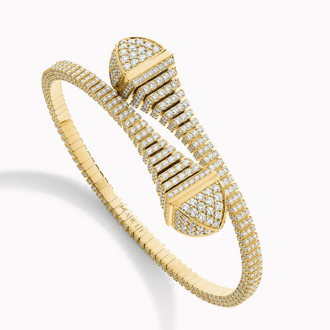 MR-CLEO-B28 full diamond hollow hammer cone bracelet