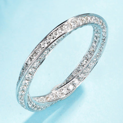 TIF73254038 full diamond twist arm ring 13#