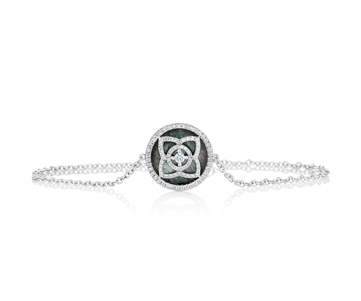 DBES-B1021360018 mother-of-pearl plum blossom diamond bracelet